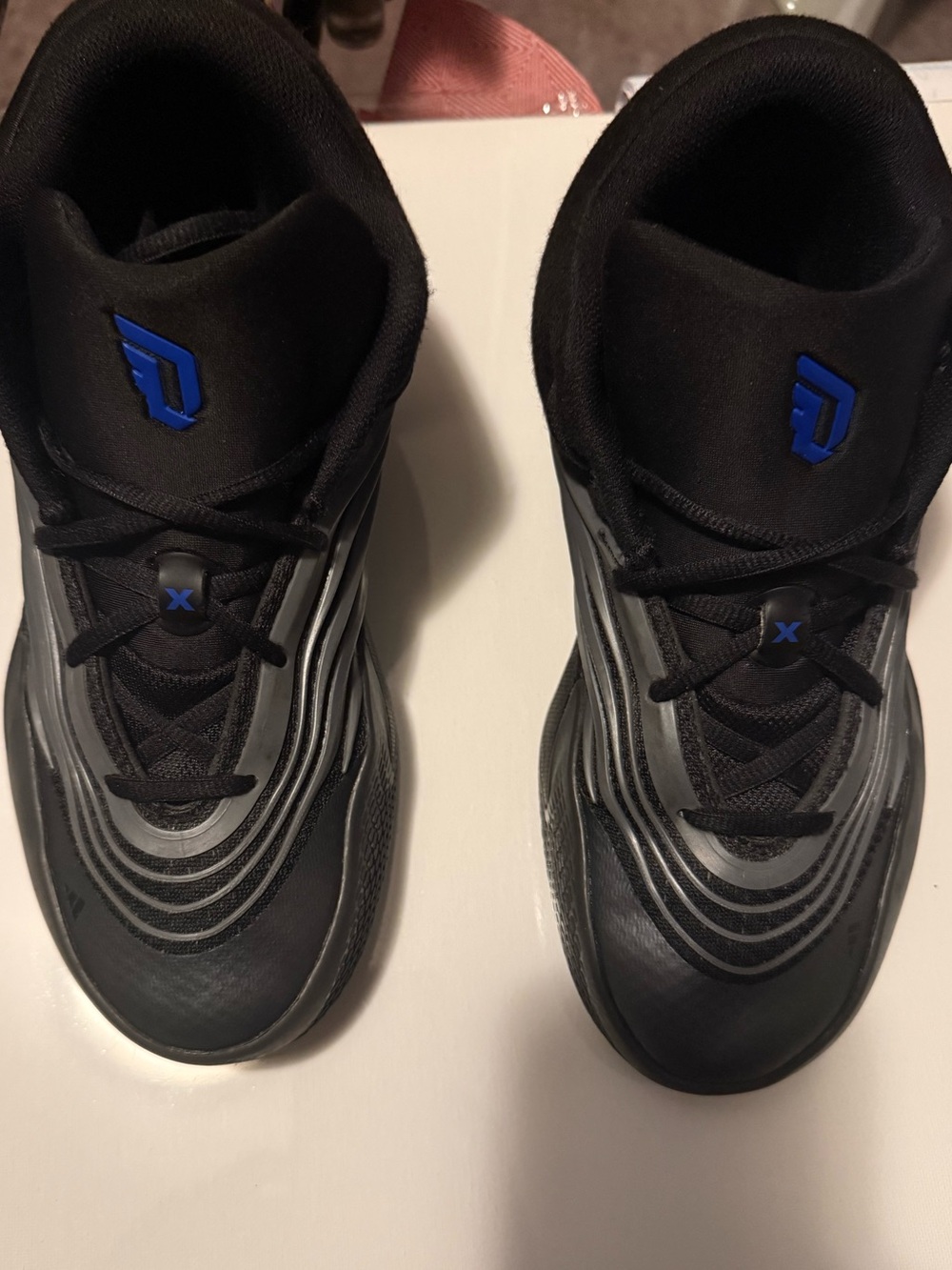 Adidas Kids Black Sneakers with Blue Logo
